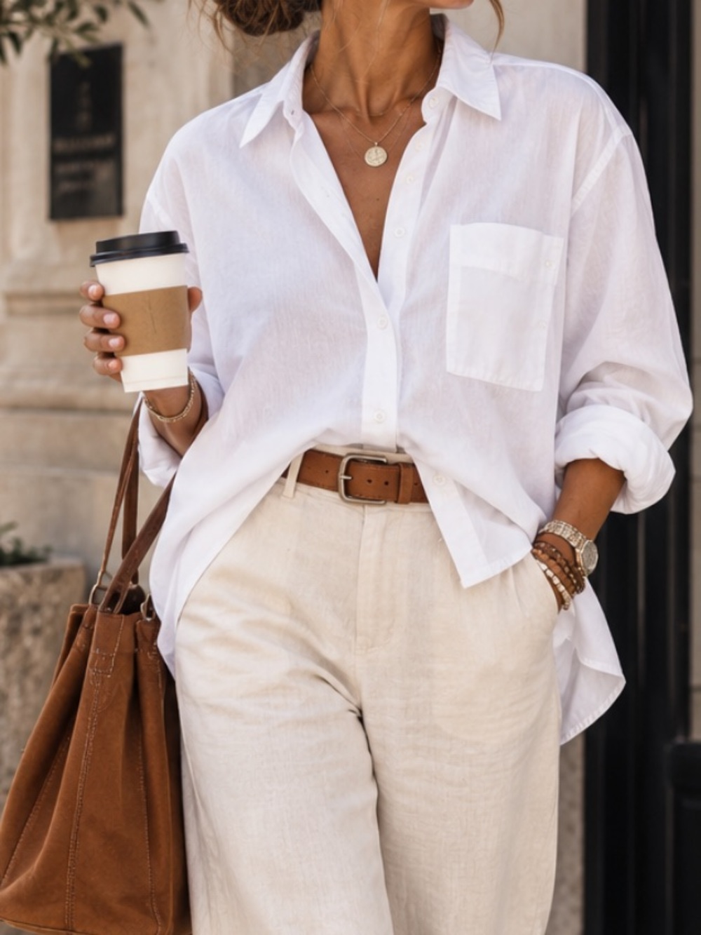 We The Free Cream Wide-Leg Linen-Blend Pants